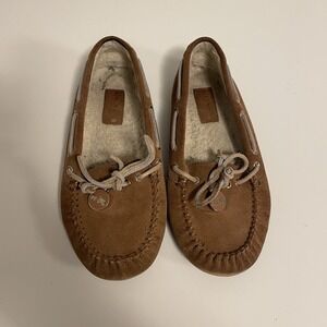 COACH Women's Antonia Suede Moccasin‎ Slippers Brown Size 6.5B